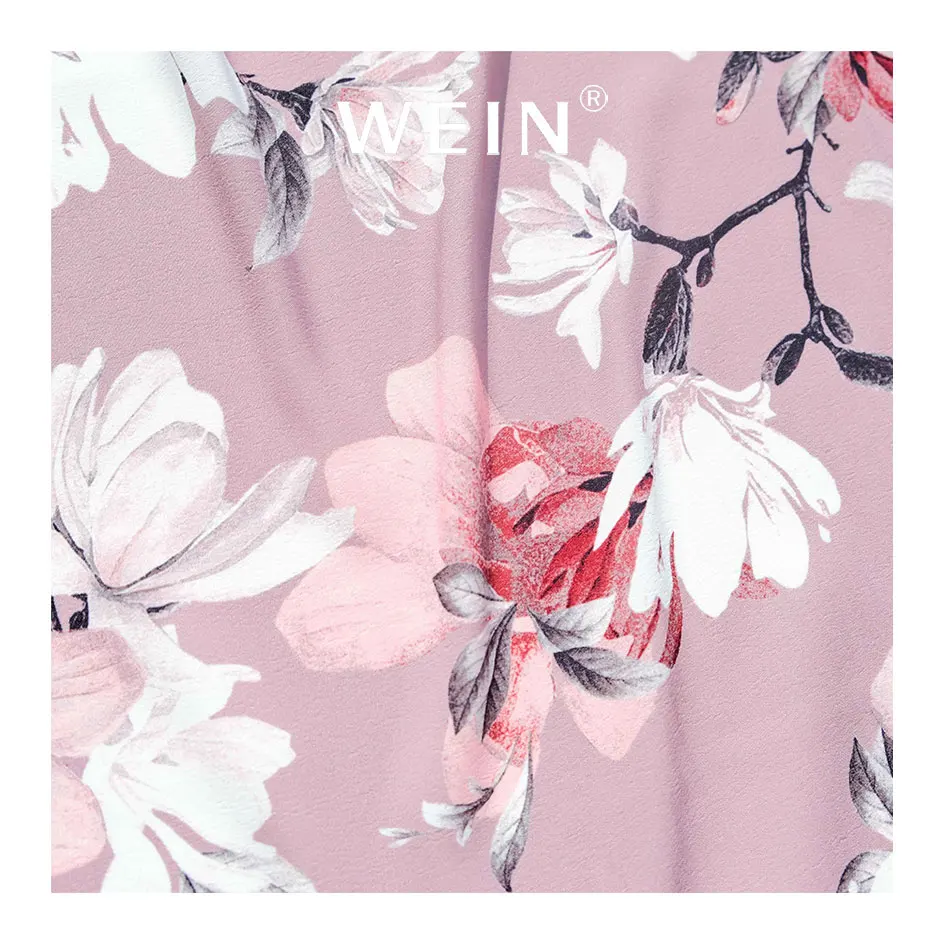 WI-B10 Polyester Koshibo Crepe Digital Custom Flowers Elegant Pink Floral Printing For Women Dress Fabric