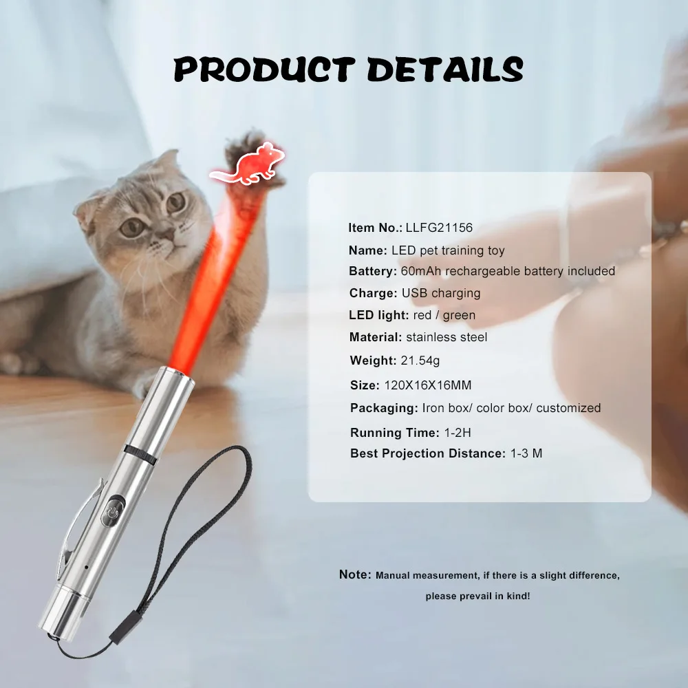 Custom Logo USB Rechargeable Pet Interactive Toys Mini Dog LED Laser Light Indoor Kitten Laser Pointer Interact Cat Toy