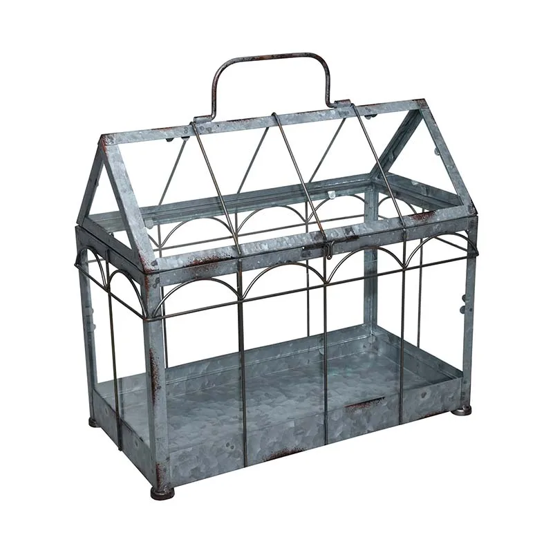 wholesale custom logo country Iron+glass home indoor/outdoor decoration greenhouse