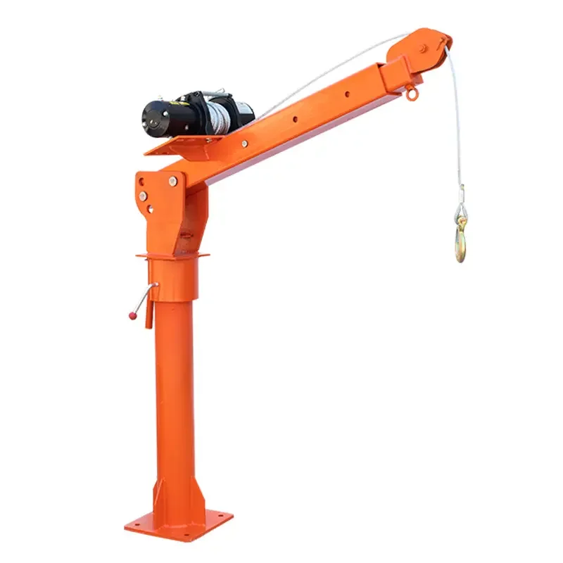 12v 24v mini 500kgs 800kgs 1ton small pickup truck lift mounted crane with cable winch