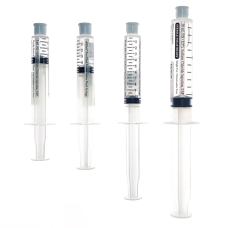 Amsafe Disposable prefilled syringe Medical 3ml/5ml/10ml/20ml 0.9% Normal Nacl Saline Pre-Filled IV Flush Syringe
