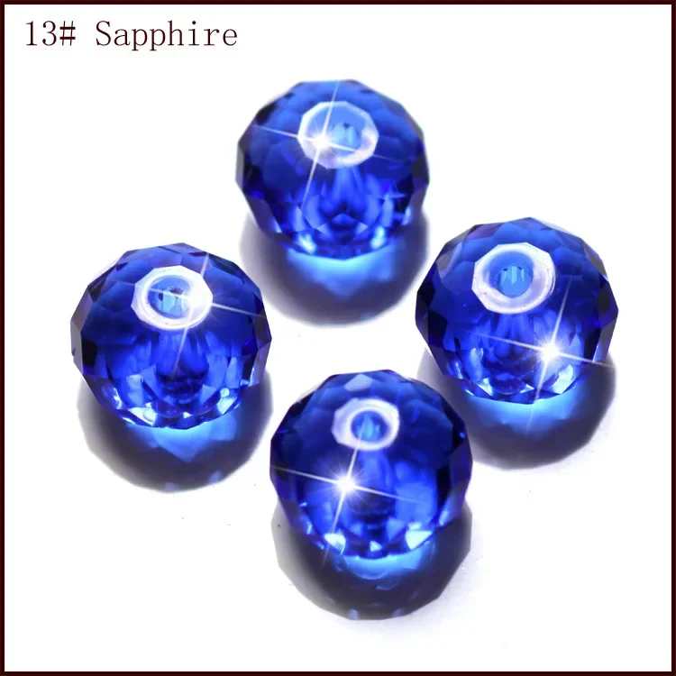 Wholesale DIY Jewelry Making 8mm 10mm Transparent Faceted Flat round 3A Crystal Loose Beads in Mixed Colors