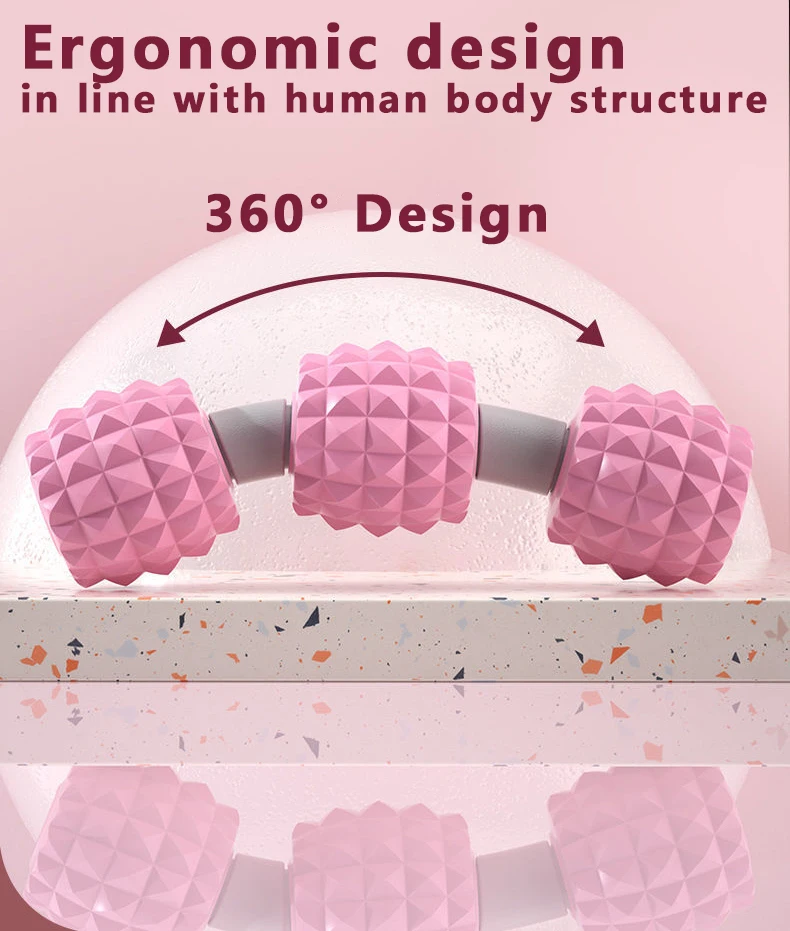 Full leg cellulite massage roller, 8 wheels leg arm massager for muscle pain relief, 3D buffer surface fitness massage roller