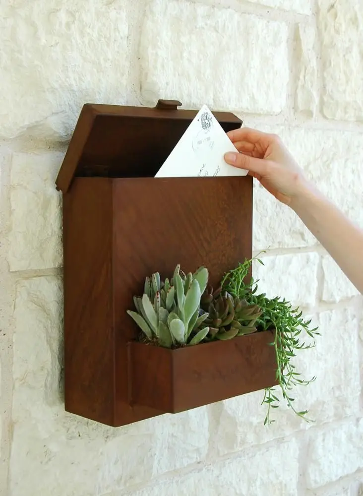 Custom Corten Steel Drop Box Parcel Box Waterproof Metal Mailbox