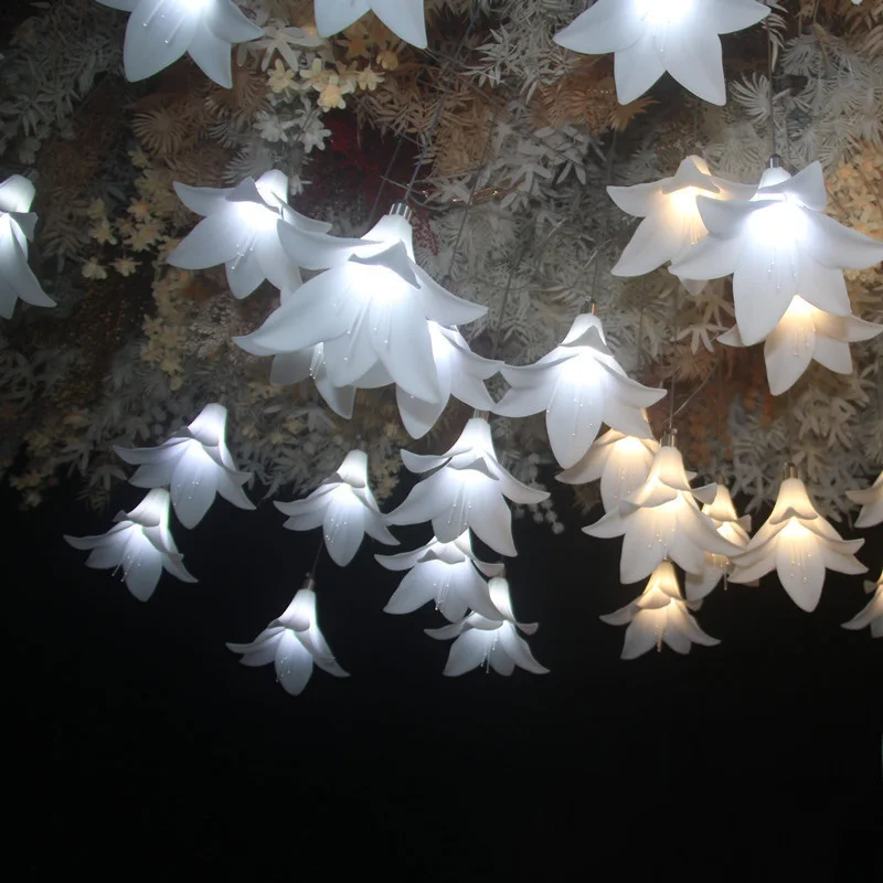 Lily string lights Mori wedding stage background decoration Yingbin District Road decoration new wedding ceiling glow.