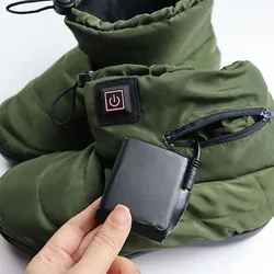 Winter Battery Rechargeable Safety Electrically Heated Shoes 3 Levels Temperature Control movable battery Boots Slippers