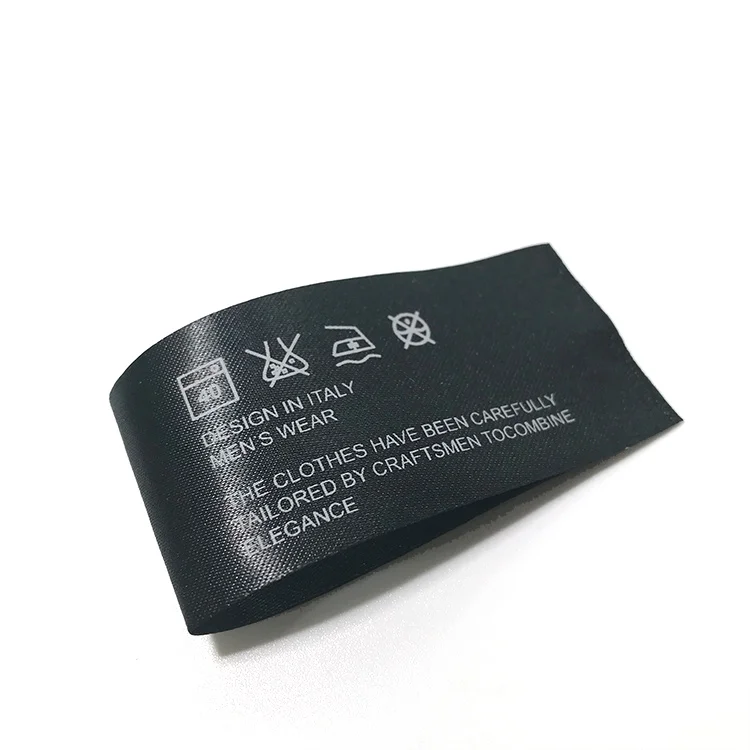 Швейная атласная ткань, ротационная трафаретная печать, стирка, символ, этикетка для ухода за текстильной подушкой, одежда для купания