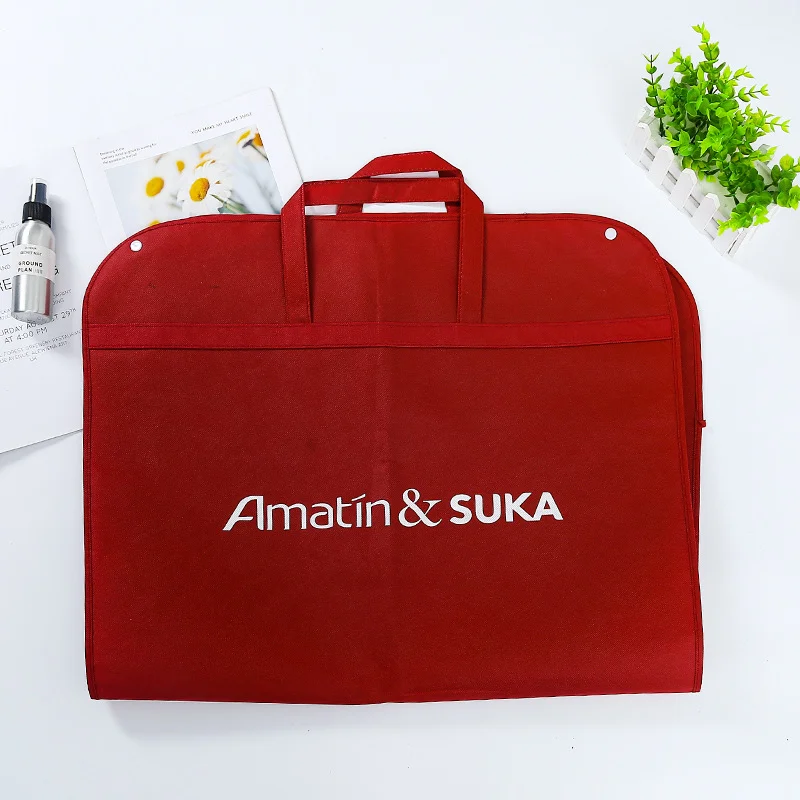 Custom logo suit cover for clothes dust cover bag travel dress suit gray garment bags high quality clothing bag