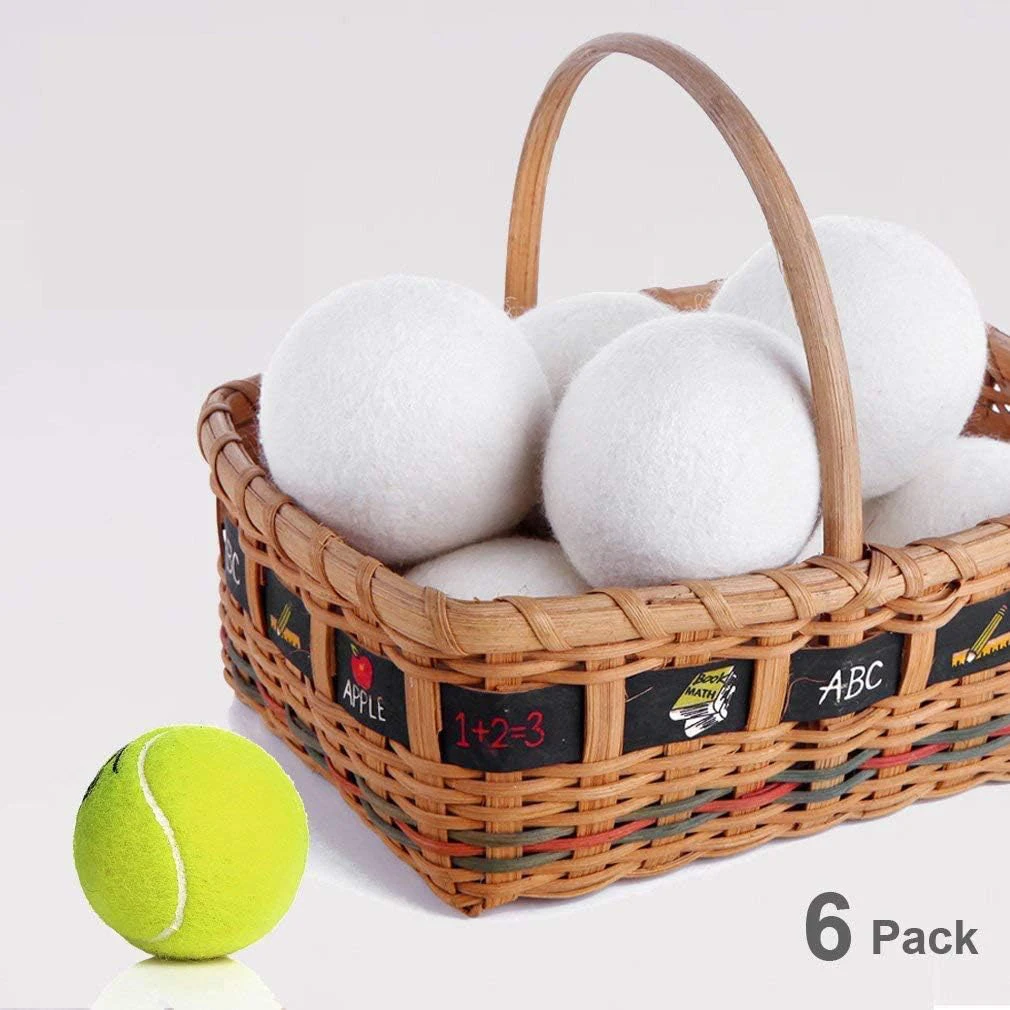 New Zealand Wool Dryer Balls Reusable Reduce Drying Time Hypoallergenic Premium Organic Fabric Softener Wool Dryer Balls