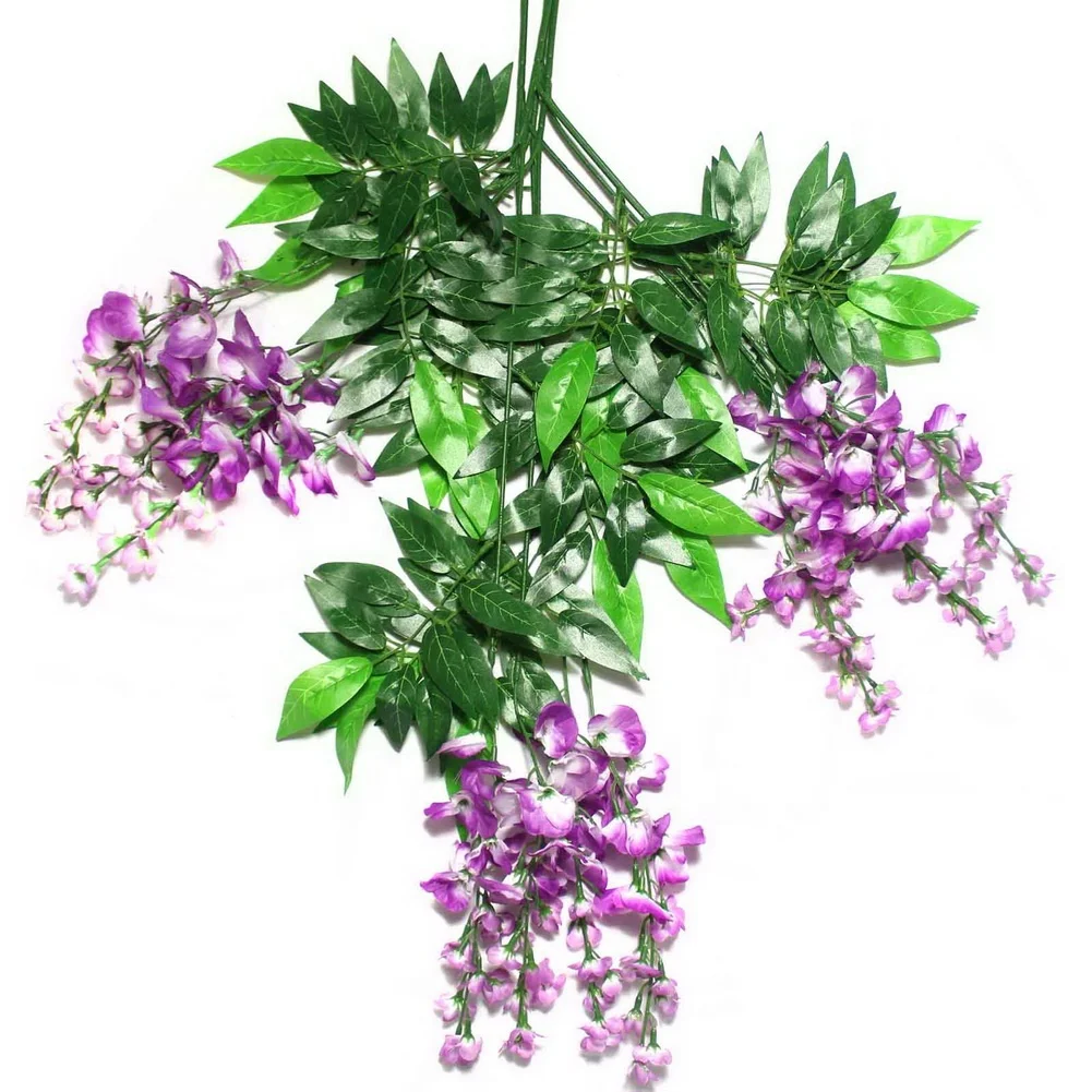 70cm Artificial Wisteria Vine Rattan  Hanging Silk Flowers String for Home Party  Yard and Wedding Decoration