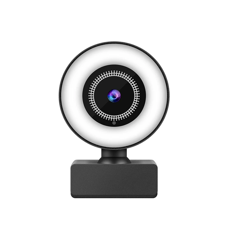 Webcam Built-in Ring Light Conference Video Computer Full Hd Web Camera with Noise-cancelling Microphones 720P 1080p 2K USB CMOS