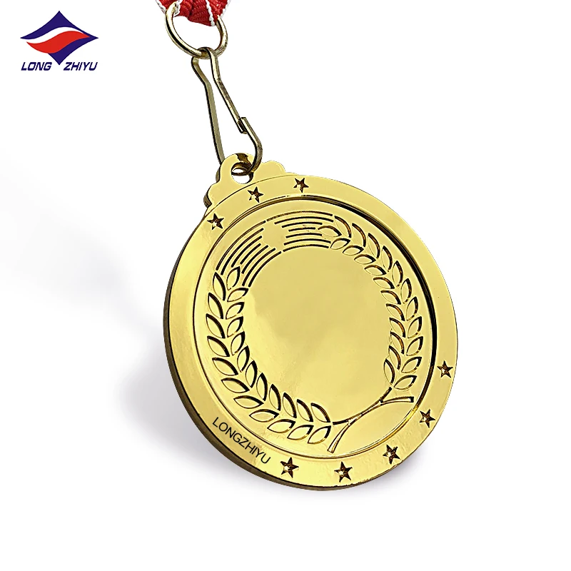 Фабрика Longzhiyu, 15 лет, пустые, изготовленные на заказ, сублимационные металлические медали, золотые пустые спортивные медали с лентой