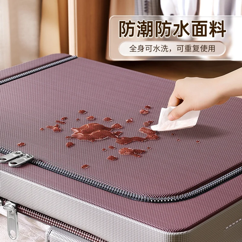 Wardrobe Foldable Oxford Cloth Storage Organizer Bag Large Capacity Steel Frame Clothes Storage Box Home Storage & Organization