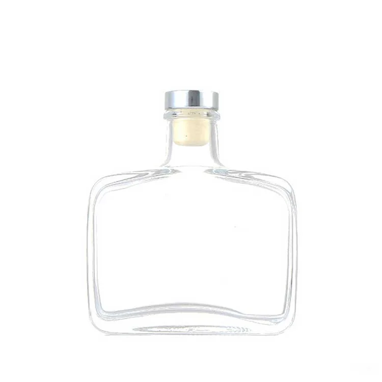 Empty Flat Shaped 100ml 200ml 350ml Clear Glass Bottles Reed Diffuser Bottle