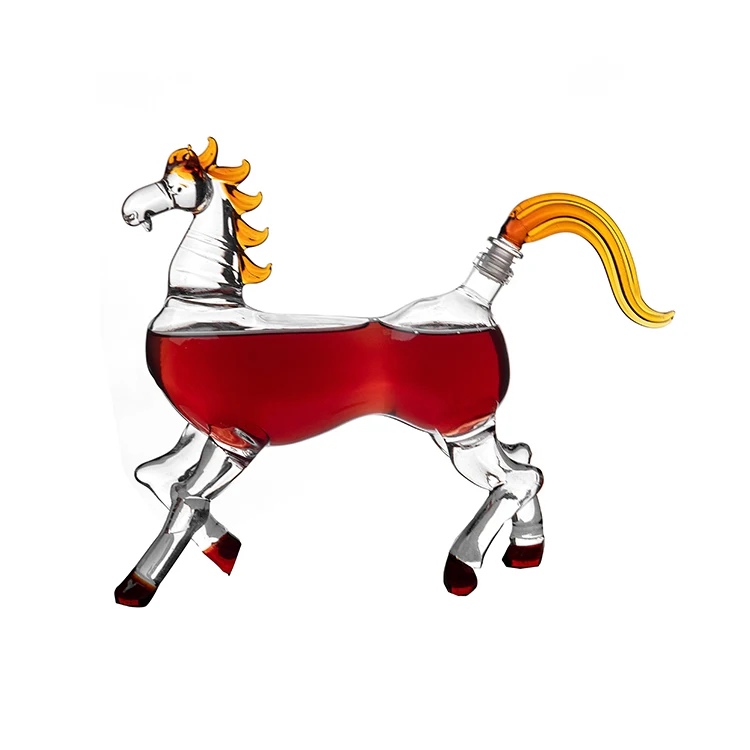 Custom Design Zodiac Bull / horse Shape Glass Bottle Made For Brandy Bourbon Whiskey Rum Tequila