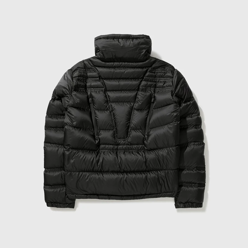 Crafted With Sustainable Materials Soft Polyester Shell Down Construction Detachable Adjustable Hood Waterproof  Down Jacket