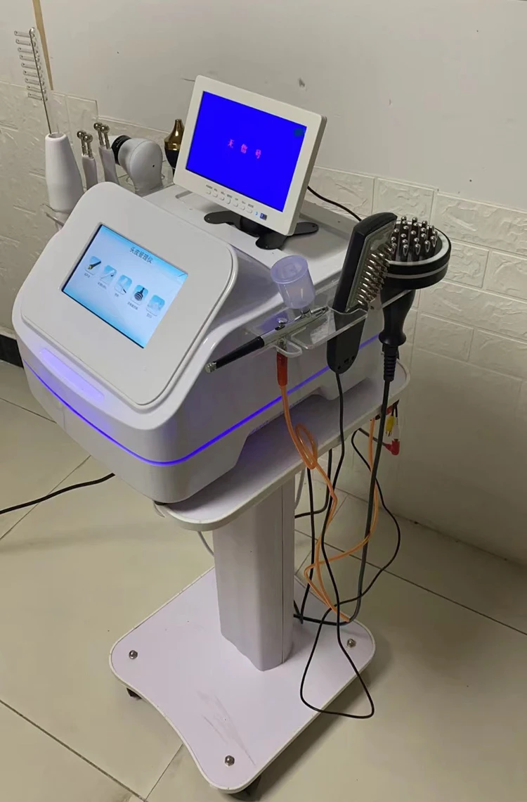 7 In 1 High Frequency Micro Current Massage Hair Follicle Analyzer Scalp Massager For Hair Growth