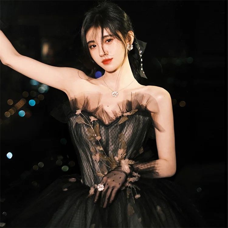2023 New Evening Dress Dresses with Bras, Summer Celebrity Birthday Host, Feminine Style Annual Meeting Evening Dress