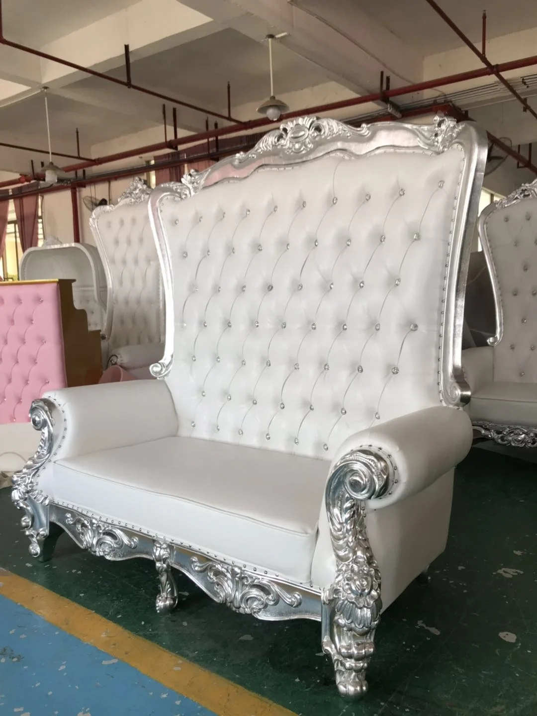 High Grade Hotel Furniture Type King Throne Chair Loveseat Gold Sofa for Sale
