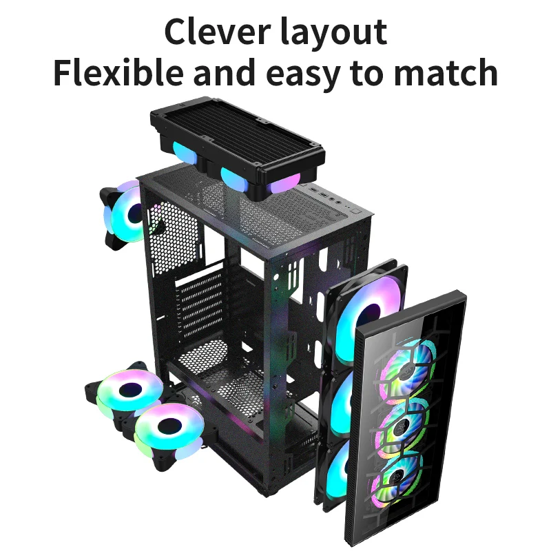 SNOWMAN Special Edited Desktop PC Case EATX ATX MATX Mini ITX Customized Tempered Glass Black Full Tower Computer Gaming Case