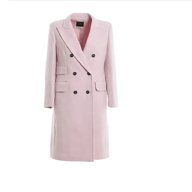 
sales Winter Double-breasted Trench Cashmere Jacket Korean Long Women Double Face 100% Wool Cashmere Coat Women Vietnam factory 