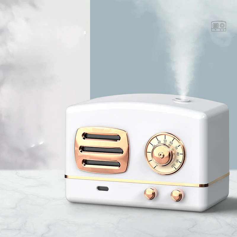 Unique Mini USB Air Retro Radio shape Humidifier with night light as gift