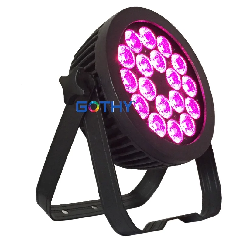 Slim Flat 18x 15w RGBWAUV LED Par Light DJ Stage Washed Light Indoor LED Par
