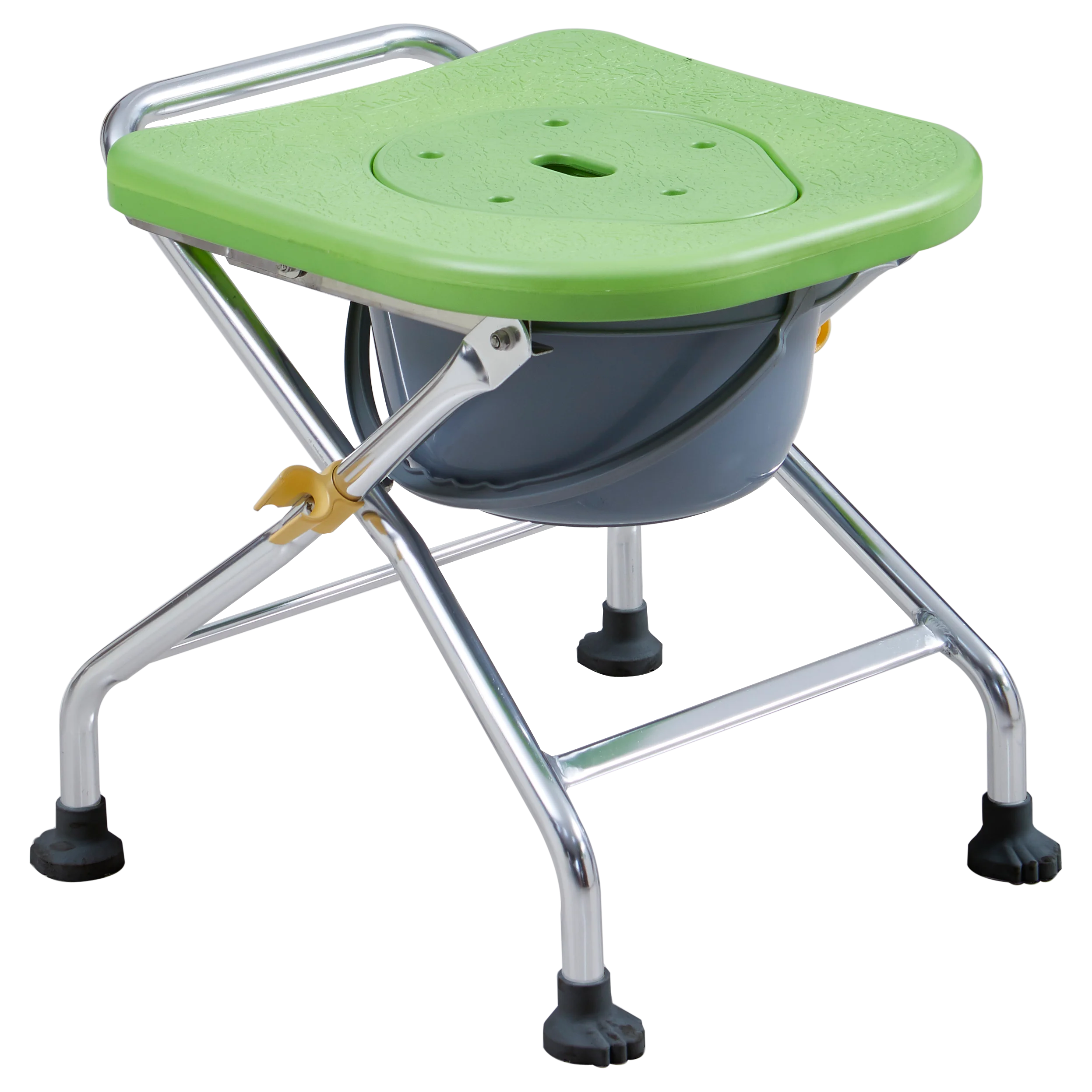 Multifunctional Aluminum Shower Commode Chair with Grey Color Seat Board