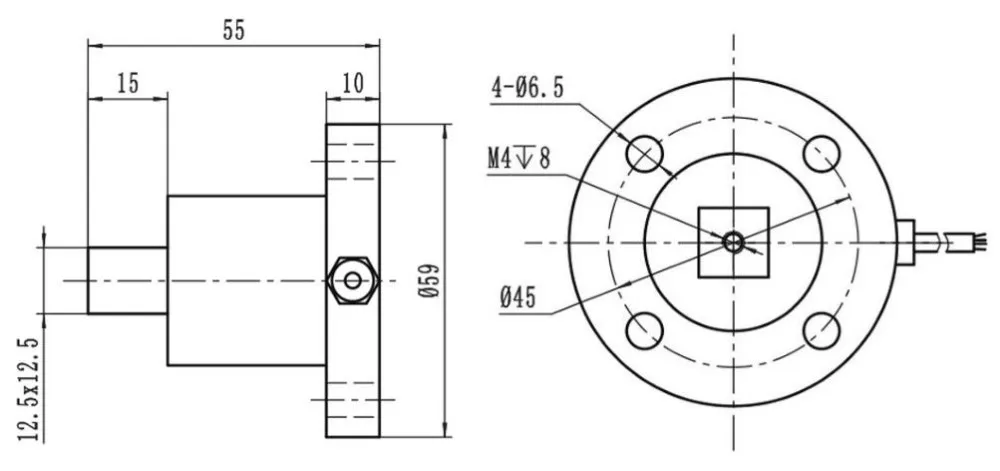 CALT Static Torque Load cell weighing sensor 200N.m Square head rotation torque force measurement