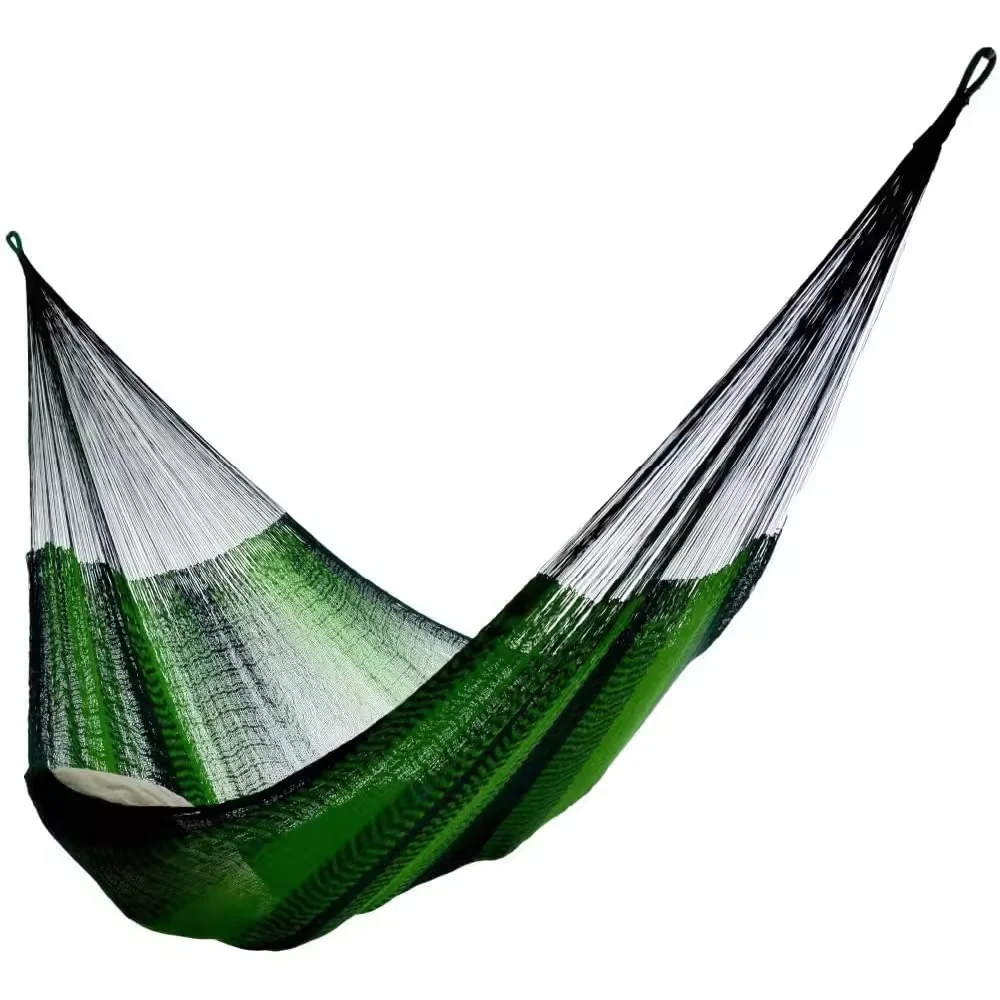 WK Factory Supply Outdoor Portable Camping Garden Comfortable Durable 201D Nylon Hammock Swings up to 550lbs with Tree Straps