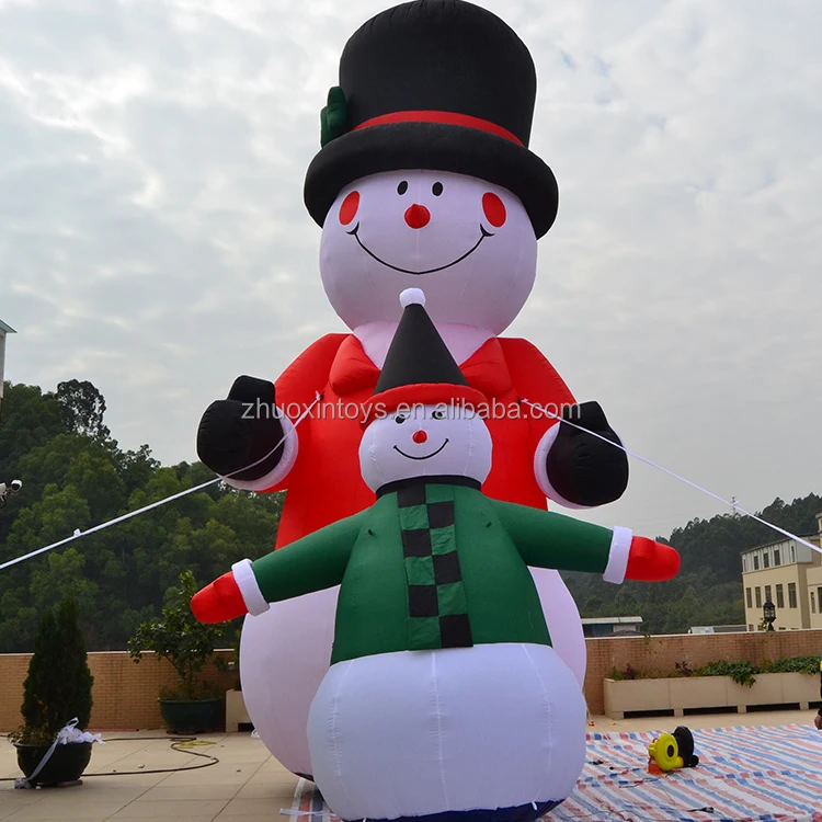 Cute Giant Christmas Inflatable Snowman Family Holiday Lawn Decorations