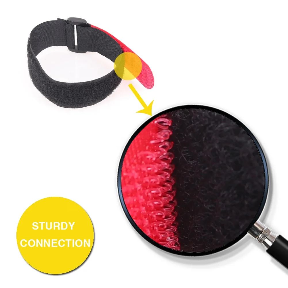 Reusable Strength Luggage Skid Resistance Cinch Colorful Adjustable Cable Wrap Hook And Loop Fastener Strap With Plastic Buckle