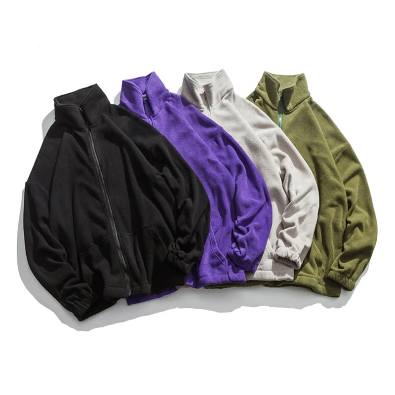 
Lamb Wool Loose Korean Warm Hoodie Men And Women Oversize Hong Kong Fashion Full Zip Jacket For Autumn 