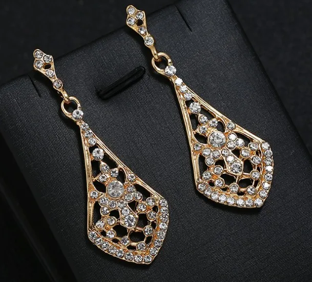 Love Party 1920s vintage art deco earrings Amazing earring girl Long rhinestone earrings Clothing accessory