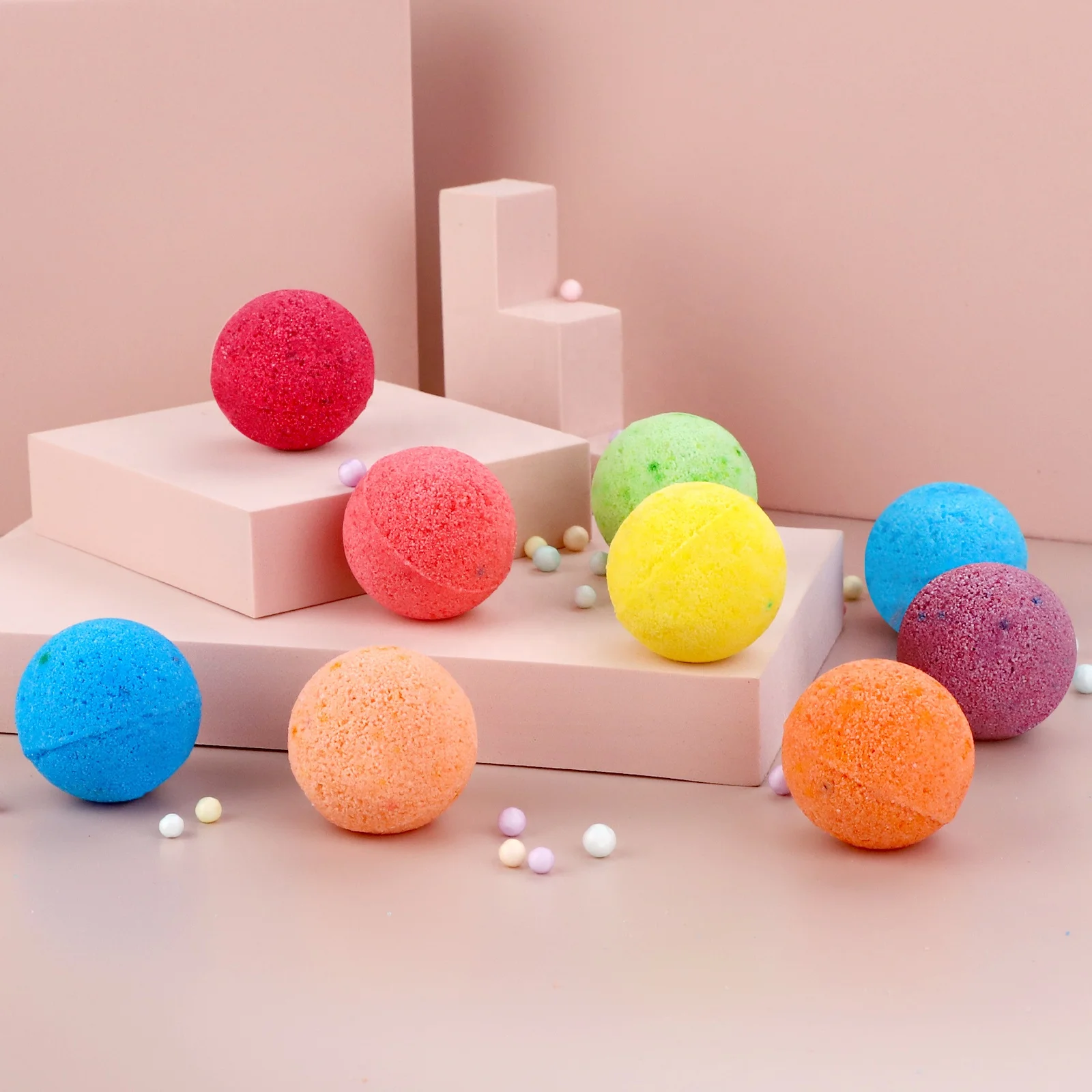 Daily home SPA Clean and Moist Essential Oil Sea Salt Bath Balls OEM Organic bubble Bath Bombs with lavender rose fragrance