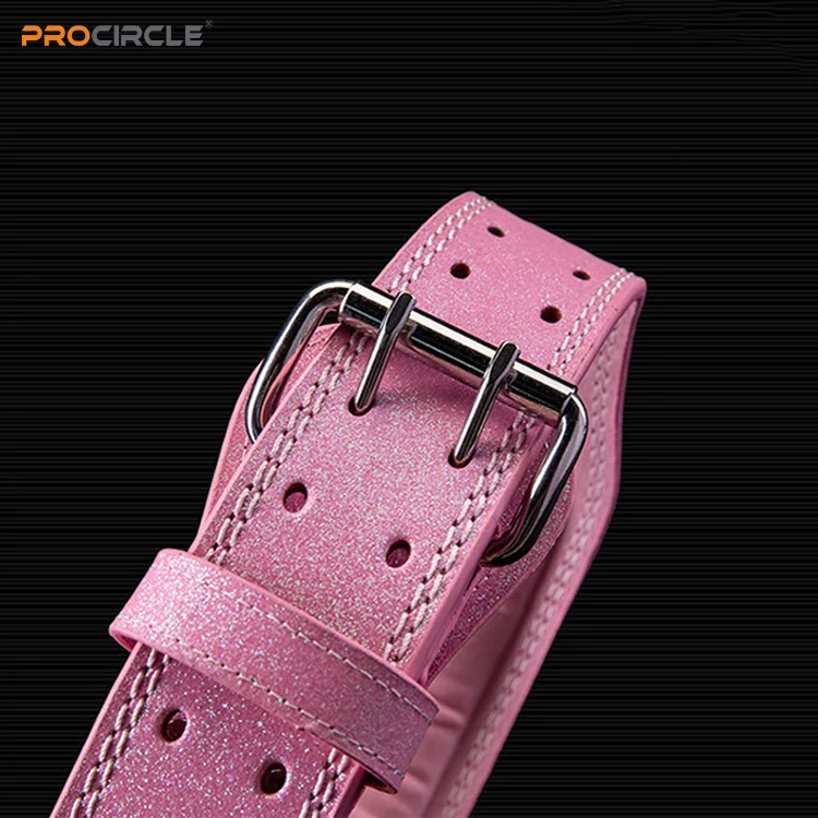WB-F2050 Fashion Shiny Pink Leather Weightlifting Belt Powerlifting Bodybuilding and Workout belt