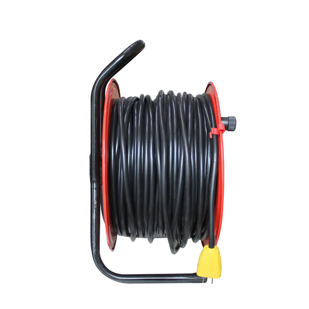 4 Way EU Sockets IP44 Retractable  Iron 40m 25m Extension Cable Reel Drum