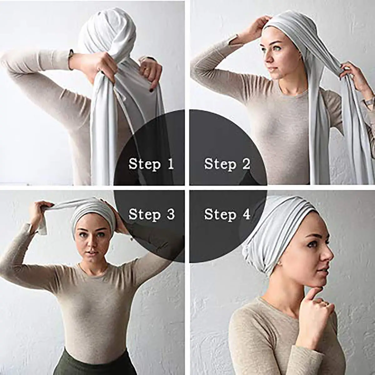 
African Head Wraps Turbans Long Stretch Jersey Knit lightweight Headwraps Wrap Scarf Turban Tie for Women 