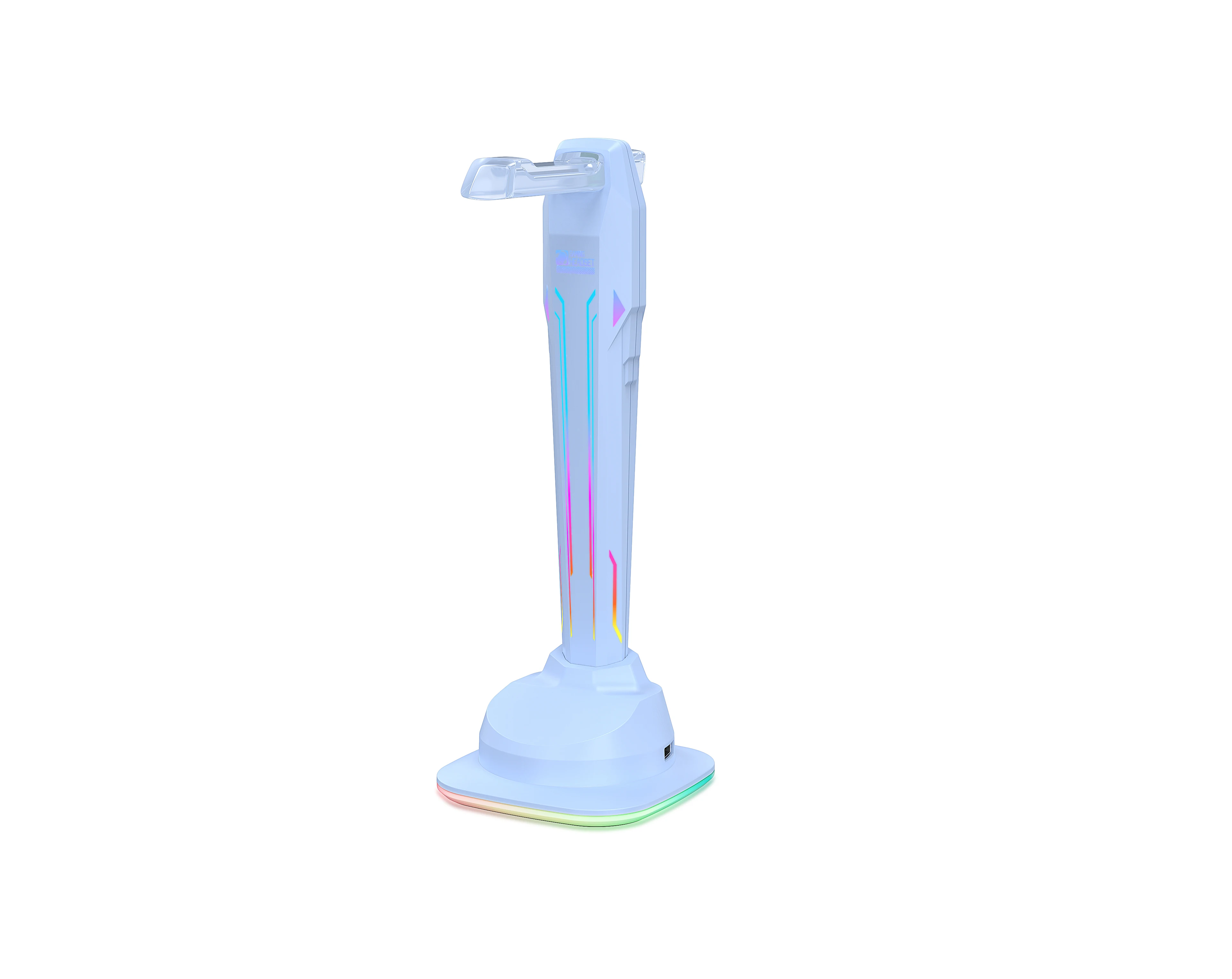 6-in-1 Controllable RGB Gaming LED Lights Headphone Holder Stand With 4 USB 2.0 HUB Docking Station FCC CE RoHs Certificated