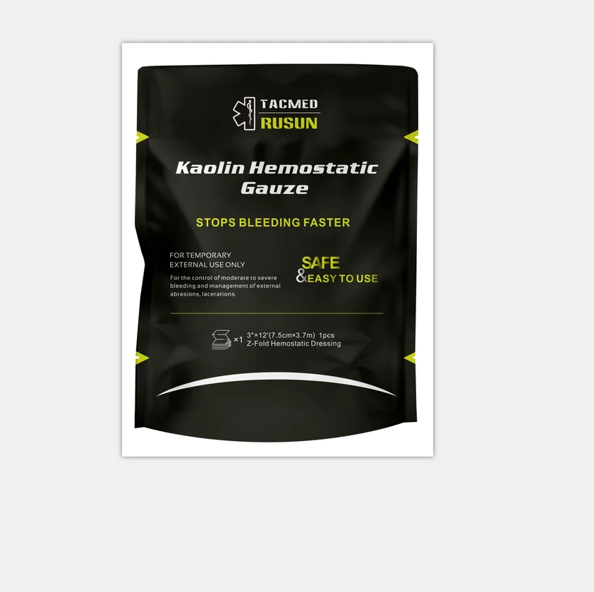 Popular kaolin hemostatic gauze and kaolin clay powder combat  bandage and hemostatic agent granules for first aid kit