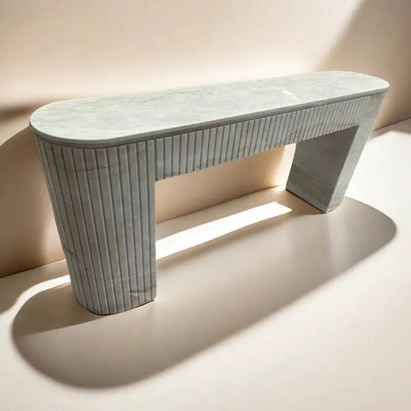 Luxury Taj Mahal marble Corridor Hallway Table Entrance Table Fluted Marble Console Table