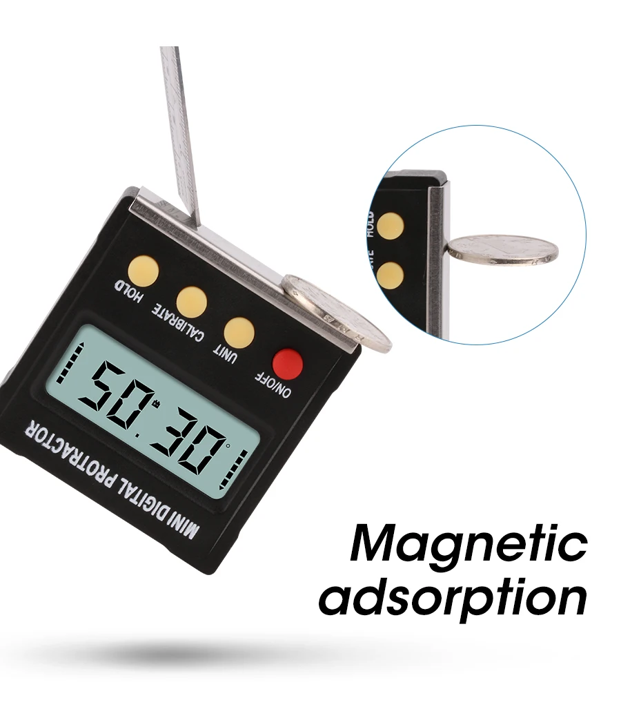 Wholesale Basic angle ruler goniometer Inclinometer Angle Finder Digital Mini magnetic base Protractor