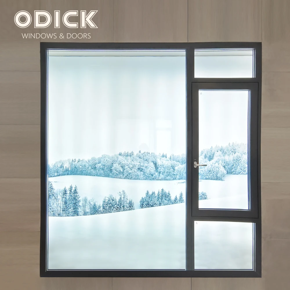 ODICK foshan aluminum alloy doors and windows house double glass thermal break casement windows custom with shutter from china