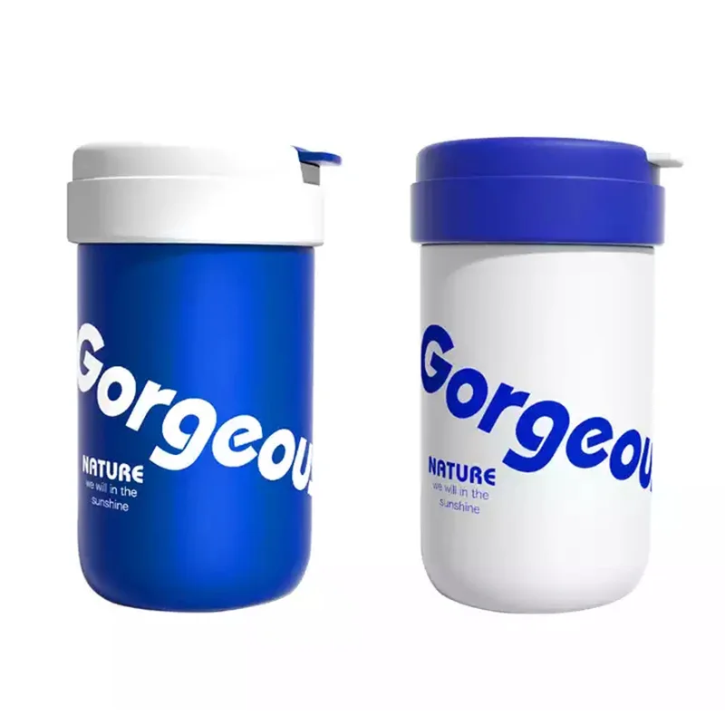 Hot Selling Double Wall Vacuum Cups 340ml 420 Kids Heat Press Tumbler Klein Blue cute Tumblers with Straw