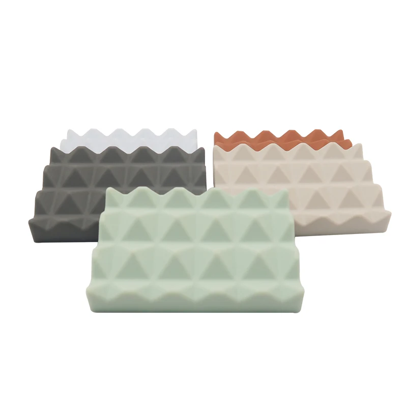 Flexible Draining Silicone Soap Dish Bar Holder Tray For Bathroom Tub Soap Saver