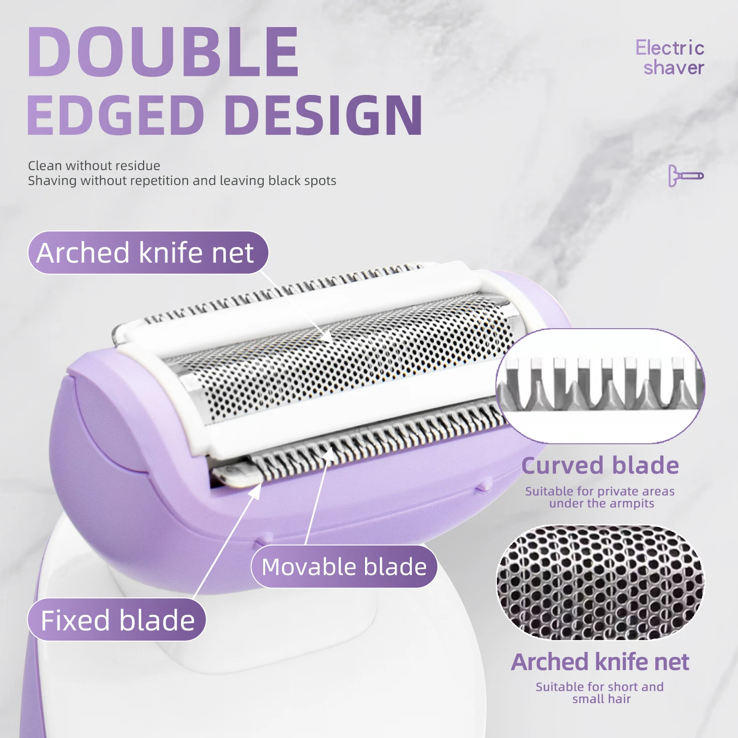 Bikini Trimmer for Women Electric Razors Pubic Hair Trimmer Women Waterproof Wet & Dry Use Personal Trimmer for Legs Underarm