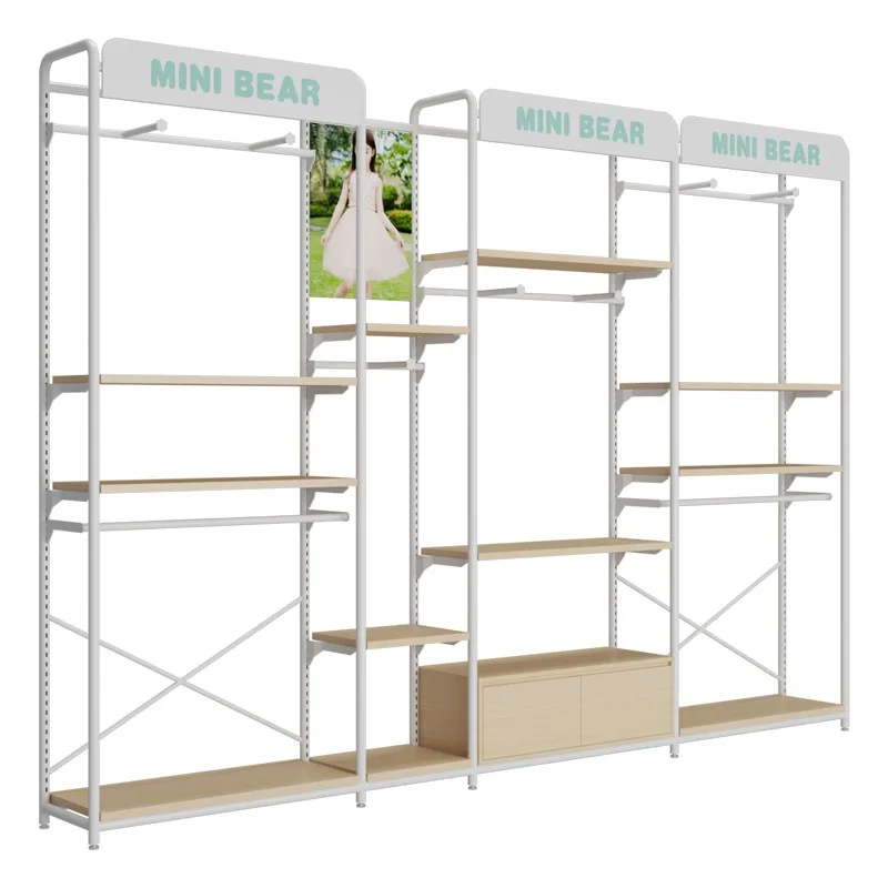 Meicheng Retail Garments Shop Furniture Clothes Shop Stand Metal Baby Clothing Display Rack For Retail