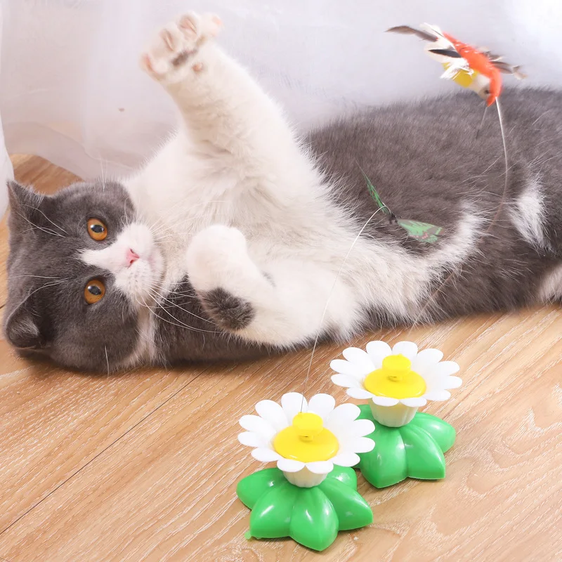 Popular Fun Electric fancy cat toy rotates to simulate flying butterflies/birds