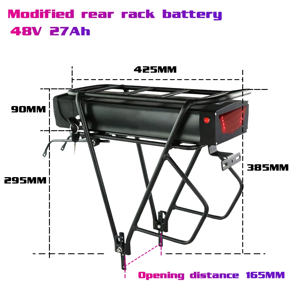 electric bike 48V350W500W modified rear frame battery 27AH foldable 26 inch 1.95 dual battery off-road mountain E-bike
