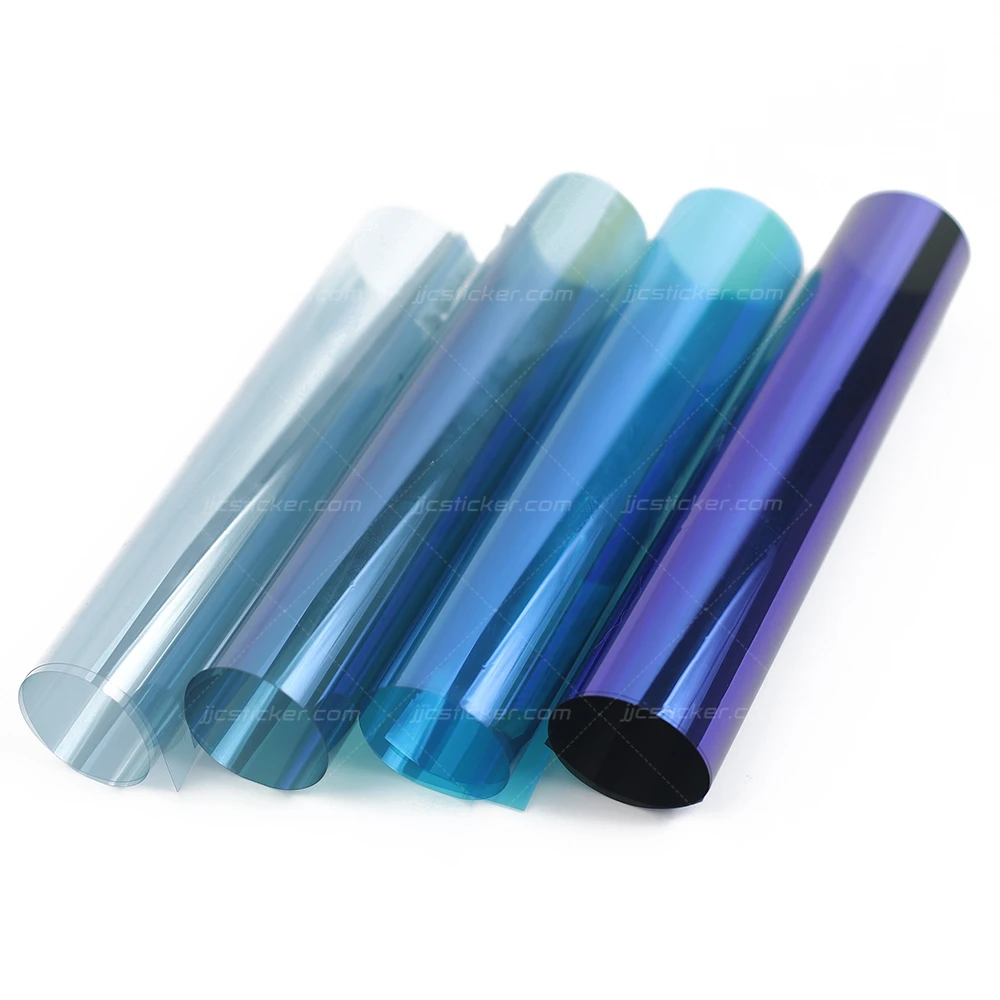 Wholesale Crystalline Tint Privacy Films vlt80 Self-adhesive purple green tint roll chameleon window film